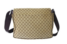 Load image into Gallery viewer, GUCCI グッチ ショルダーバッグ GGキャンバス 145864 491404 イタリア製 GGキャンバス ベージュ ブラウン 美品 中古 66423