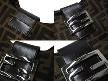 画像をギャラリービューアに読み込む, FENDI フェンディ ワンショルダーバッグ ズッカ柄 マンマバケット キャンバス レザー シルバー金具 ブラウン 美品 中古 66424