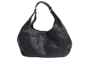 BOTTEGAVENETA ボッテガヴェネタ ハンドバッグ 124864 V0016 8175 イントレチャート レザー ブラック ガンメタ金具 美品 中古 66432