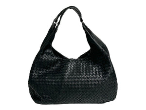 BOTTEGAVENETA ボッテガヴェネタ ハンドバッグ 124864 V0016 8175 イントレチャート レザー ブラック ガンメタ金具 美品 中古 66432