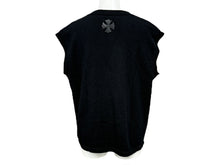 画像をギャラリービューアに読み込む, CHROME HEARTS クロムハーツ ニットベスト サイズS CHプラスパッチ レザー カシミヤ シルバ−925 ブラック 美品 中古 66470