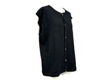画像をギャラリービューアに読み込む, CHROME HEARTS クロムハーツ ニットベスト サイズS CHプラスパッチ レザー カシミヤ シルバ−925 ブラック 美品 中古 66470