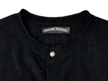 画像をギャラリービューアに読み込む, CHROME HEARTS クロムハーツ ニットベスト サイズS CHプラスパッチ レザー カシミヤ シルバ−925 ブラック 美品 中古 66470