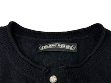 画像をギャラリービューアに読み込む, CHROME HEARTS クロムハーツ ニットベスト サイズS CHプラスパッチ レザー カシミヤ シルバ−925 ブラック 美品 中古 66470