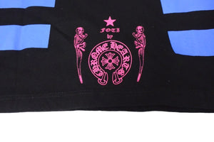 極美品 CHROME HEARTS クロムハーツ 半袖Ｔシャツ サイズS FOTI フォティ スカル プリント コットン ブラック ブルー ピンク 中古 66476