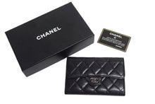 画像をギャラリービューアに読み込む, CHANEL シャネル マトラッセ 二つ折り財布 フラップウォレット 10番台 ココマーク ブラック ラムスキン 良品 中古 66484