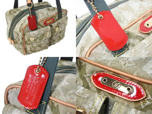 LOUIS VUITTON ルイヴィトン 08AW モノグラム カモフラージュ ジャスミン ハンドバッグ M95772 カーキ 村上隆 デニム ゴールド金具 美品 中古 66485