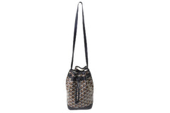GOYARD Shoulder bag black coated canvas calfskin PEFLOTPMLTY01CL01P silver hardware S rank 4a001258