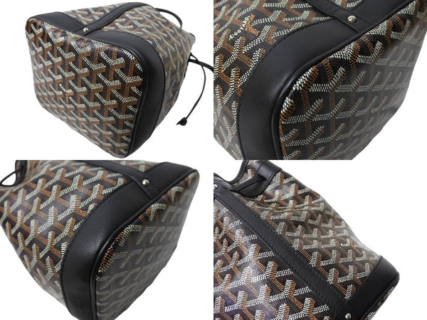 GOYARD Shoulder bag black coated canvas calfskin PEFLOTPMLTY01CL01P silver hardware S rank 4a001258