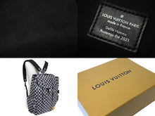 Load image into Gallery viewer, LOUIS VUITTON ルイヴィトン ダミエディストーテッド クリストファーPM バックパック 2021年 N50039 リュック ブラック ホワイト ヴァ―ジル 美品 中古 66487