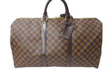 Load image into Gallery viewer, LOUIS VUITTON ルイヴィトン ダミエ キーポル50 ボストンバッグ N41427 コーティングキャンバス ブラウン 美品 中古 66490