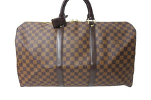 Load image into Gallery viewer, LOUIS VUITTON ルイヴィトン ダミエ キーポル50 ボストンバッグ N41427 コーティングキャンバス ブラウン 美品 中古 66490