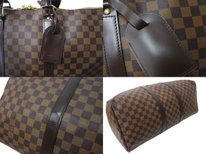 LOUIS VUITTON ルイヴィトン ダミエ キーポル50 ボストンバッグ N41427 コーティングキャンバス ブラウン 美品 中古 66490