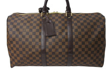 Load image into Gallery viewer, 極美品 LOUIS VUITTON ルイヴィトン キーポル50 ボストンバッグ N41427 ダミエキャンバス レザー ブラウン 中古 66491