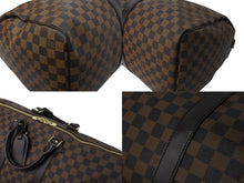 Load image into Gallery viewer, 極美品 LOUIS VUITTON ルイヴィトン キーポル50 ボストンバッグ N41427 ダミエキャンバス レザー ブラウン 中古 66491