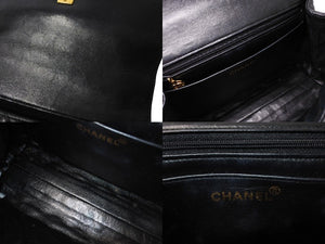 CHANEL シャネル ケリー型 マトラッセ ハンドバッグ スモール 4番台 ラムレザー ブラック ゴールド金具 美品 中古 66492