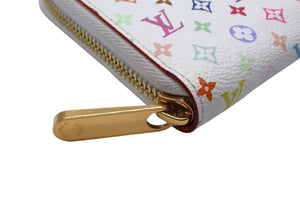 極美品 LOUIS VUITTON ルイヴィトン ジッピーウォレット M60241 モノグラムキャンバス ゴールド金具 ホワイト マルチカラー 中古 66498