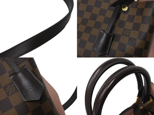 LOUIS VUITTON ルイヴィトン ブリタニー N41674 ハンドバッグ 2WAY ゴールド金具 ダミエキャンバス ブラウン ピンク 美品 中古 66508