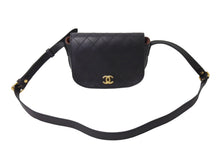Load image into Gallery viewer, CHANEL シャネル Wフラップ マトラッセ ショルダーバッグ ココマーク 24番台 ラムスキン ブラック ゴールド金具 美品 中古 66510