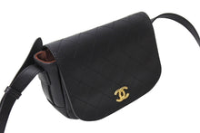 Load image into Gallery viewer, CHANEL シャネル Wフラップ マトラッセ ショルダーバッグ ココマーク 24番台 ラムスキン ブラック ゴールド金具 美品 中古 66510