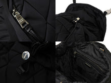 画像をギャラリービューアに読み込む, 極美品 PRADA プラダ キルティング ナイロン バックパック リュック 1BZ020 トライアングルロゴ ブラック シルバー金具 中古 66512