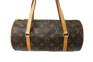 極美品 LOUIS VUITTON ルイヴィトン パピヨン26 ハンドバッグ M51386 モノグラム PVC レザー ブラウン ゴールド金具 中古 66518