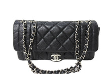 Load image into Gallery viewer, CHANEL シャネル マドモアゼル パンチング ショルダーバッグ ココマーク 11番台 ラムスキン ブラック シルバー金具 美品 中古 66522