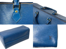 Load image into Gallery viewer, LouisVuitton ルイヴィトン スピーディ35 ハンドバッグ ボストンバッグ エピレザー M42995 ブルー ゴールド 美品 中古 66524