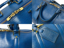 Load image into Gallery viewer, LouisVuitton ルイヴィトン キーポル45 ボストンバッグ ハンドバッグ M42975 エピレザー ブルー ゴールド金具 美品 中古 66525