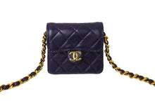 画像をギャラリービューアに読み込む, 極美品 CHANEL シャネル ミニ マトラッセ チェーン ショルダーバッグ 1番台 パープル ゴールド ラムスキン ゴールド金具 ココマーク 中古 66533