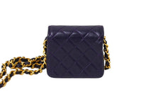 画像をギャラリービューアに読み込む, 極美品 CHANEL シャネル ミニ マトラッセ チェーン ショルダーバッグ 1番台 パープル ゴールド ラムスキン ゴールド金具 ココマーク 中古 66533