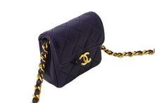 画像をギャラリービューアに読み込む, 極美品 CHANEL シャネル ミニ マトラッセ チェーン ショルダーバッグ 1番台 パープル ゴールド ラムスキン ゴールド金具 ココマーク 中古 66533