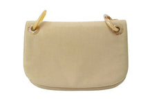 画像をギャラリービューアに読み込む, PRADA プラダ プラチェーン ショルダーバッグ B6436 べっ甲柄 ベージュ コットンキャンバス 美品 中古 66534