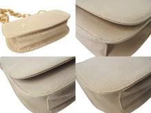 画像をギャラリービューアに読み込む, PRADA プラダ プラチェーン ショルダーバッグ B6436 べっ甲柄 ベージュ コットンキャンバス 美品 中古 66534