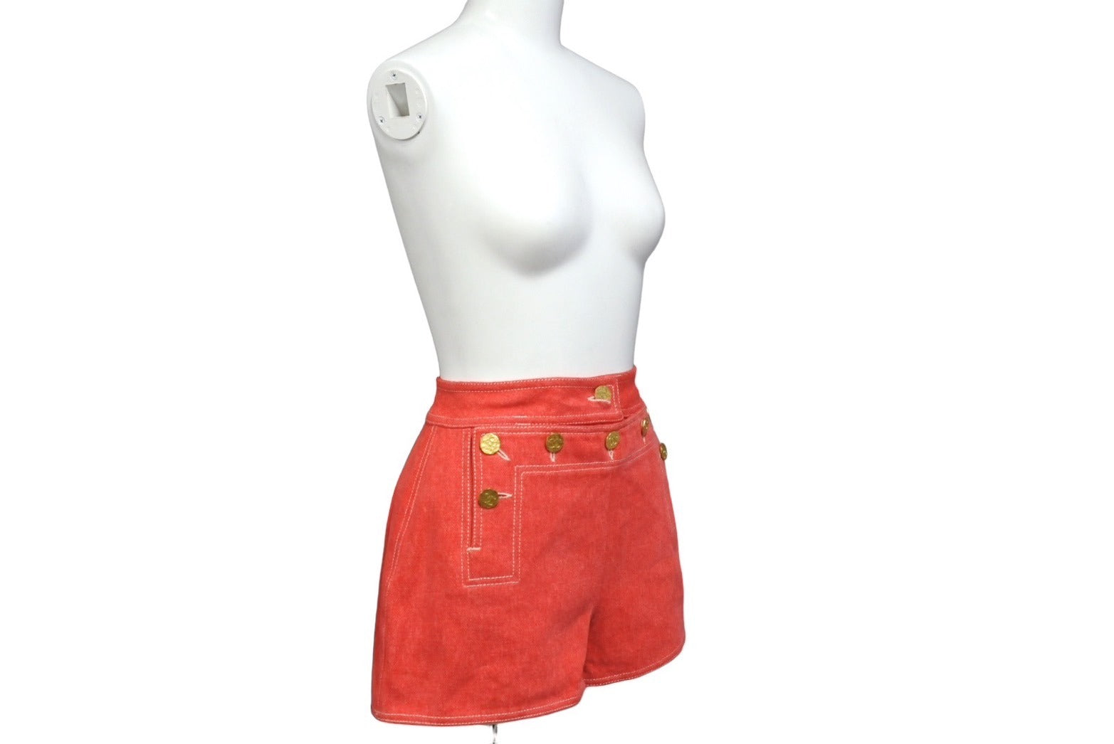 CHANEL シャネル デニム ショートパンツ レッド 赤 半ズボン ボトムス