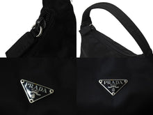 Load image into Gallery viewer, PRADA プラダ ホーボー ハンドバッグ ワンショルダーバッグ MV515 トライアングルロゴ ナイロン ブラック 美品 中古 66547