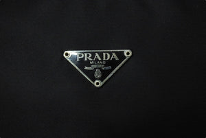 極美品 PRADA プラダ ホーボー ハンドバッグ ワンショルダーバッグ MV515 トライアングルロゴ ナイロン ブラック 中古 66548