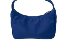 画像をギャラリービューアに読み込む, 極美品 PRADA プラダ ハンドバッグ MV515 ホーボー ミニバッグポーチ 三角ロゴ ナイロン ブルー シルバー金具 中古 66549