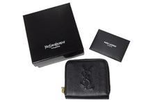 Load image into Gallery viewer, YVES SAINT LAURENT イヴサンローラン ラウンドファスナー コンパクトウォレット 568985 財布 レザー ブラック 美品 中古 66555