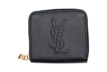 Load image into Gallery viewer, YVES SAINT LAURENT イヴサンローラン ラウンドファスナー コンパクトウォレット 568985 財布 レザー ブラック 美品 中古 66555