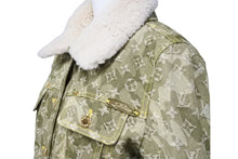 画像をギャラリービューアに読み込む, LOUIS VUITTON ルイヴィトン 村上隆 カモフラ モノグラム デニムジャケット サイズ38 2008aw RW082W コットン カーキ 美品 中古 66562