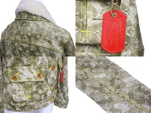 画像をギャラリービューアに読み込む, LOUIS VUITTON ルイヴィトン 村上隆 カモフラ モノグラム デニムジャケット サイズ38 2008aw RW082W コットン カーキ 美品 中古 66562