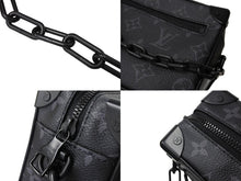 Load image into Gallery viewer, LouisVuitton ルイヴィトン モノグラム エクリプス ミニソフトトランク ショルダーバッグ M44735 ブラック 美品 中古 66571