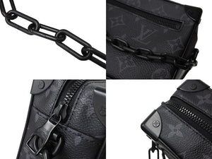 LouisVuitton ルイヴィトン モノグラム エクリプス ミニソフトトランク ショルダーバッグ M44735 ブラック 美品 中古 66571