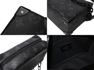 LouisVuitton ルイヴィトン モノグラム エクリプス ミニソフトトランク ショルダーバッグ M44735 ブラック 美品 中古 66571