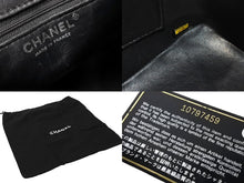 画像をギャラリービューアに読み込む, CHANEL シャネル 復刻トート トートバッグ 10番台 ココマーク カーフスキン キルティング ブラック シルバー金具 美品 中古 66575