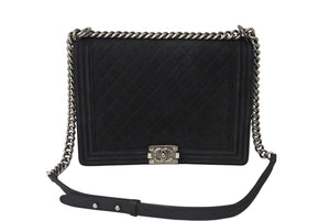 CHANEL Boy Chanel Large Chain Shoulder No. 18 Caviar Skin Antique Black Good Condition Used 66576