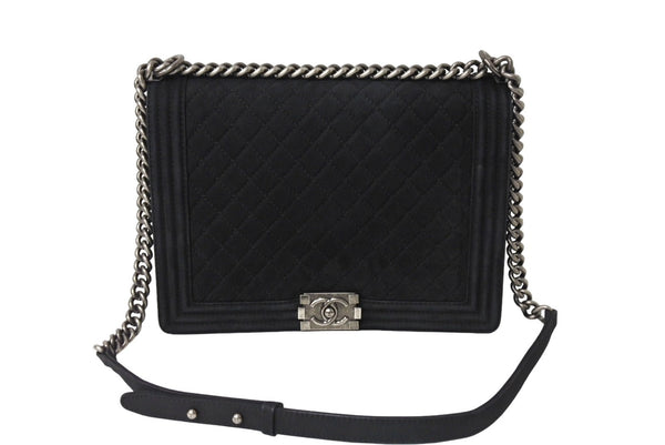 CHANEL Boy Chanel Large Chain Shoulder No. 18 Caviar Skin Antique Black Good Condition Used 66576
