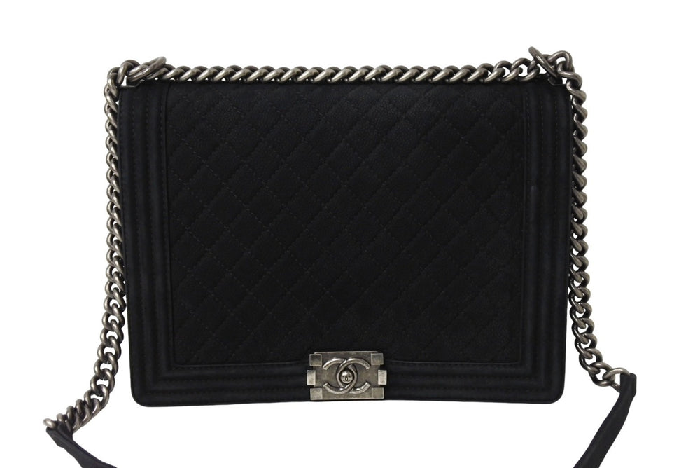 CHANEL Boy Chanel Large Chain Shoulder No. 18 Caviar Skin Antique Black Good Condition Used 66576