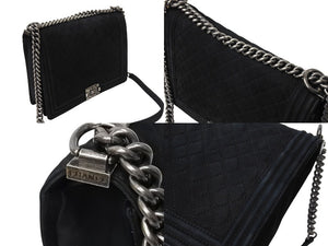 CHANEL Boy Chanel Large Chain Shoulder No. 18 Caviar Skin Antique Black Good Condition Used 66576